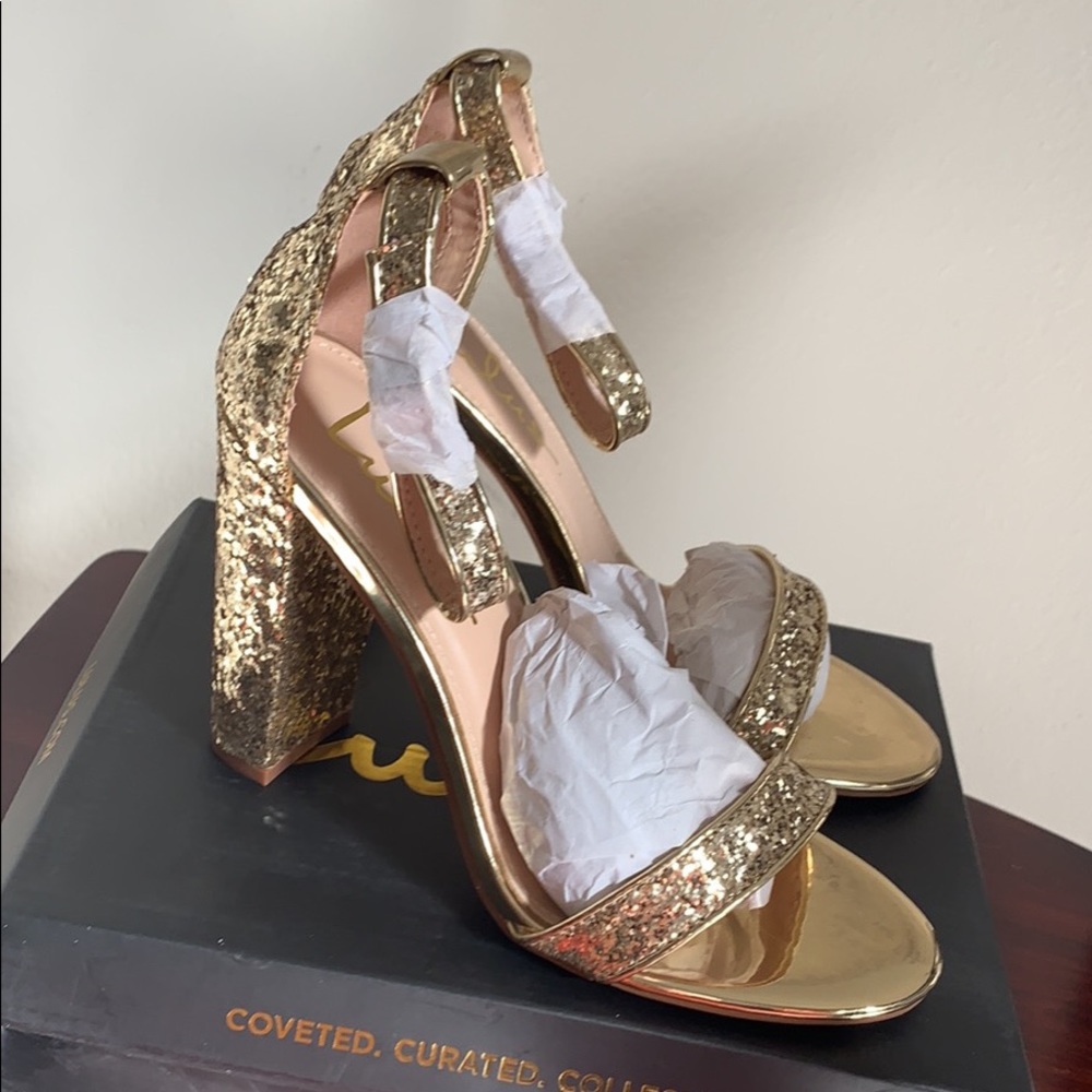Lulus TAYLOR Gold Strap Heel